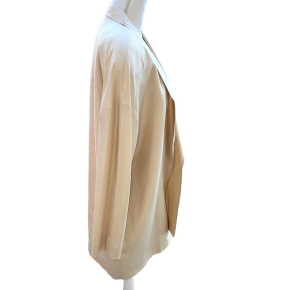 Eleanor P Brenner Silk Blazer Womens Size 12 Vintage Oversized Lined Cream - Picture 3 of 16